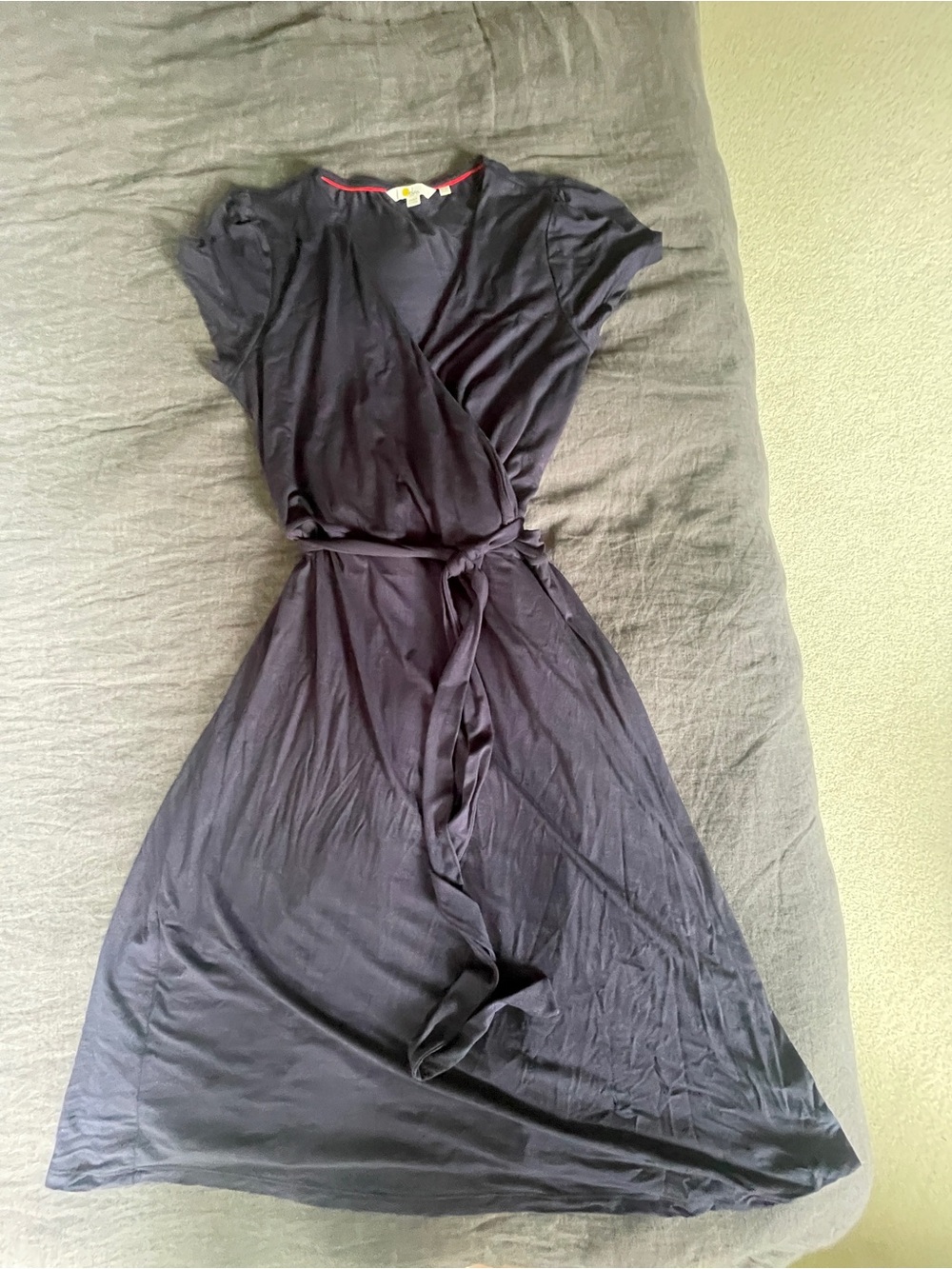 Women's Boden Preppy Belted A-Line Dress - Navy - Sz 14L